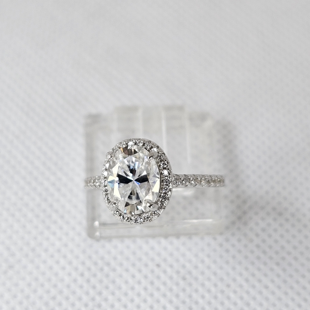 Certified GRA Moissanite Ring 18k White Gold over Sterling Silver Sz 8! … - Picture 17 of 17